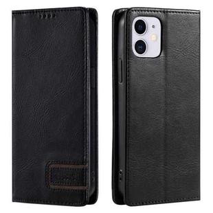 For iPhone 12 mini TTUDRCH RFID Retro Texture Magnetic Leather Phone Case(Black)