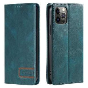 For iPhone 11 Pro TTUDRCH RFID Retro Texture Magnetic Leather Phone Case(Greem)