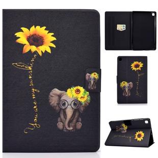 For Samsung Galaxy Tab S6 Lite P610 / P615 Voltage Painted Pattern Tablet PC Protective Leather Case with Bracket & Card Slots & Sleep / Wake-up & Anti-skid Strip(Chrysanthemum Elephant)