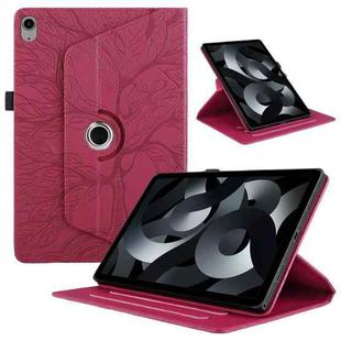 For iPad 10th Gen 10.9 2022 Tree Life Embossed Rotation Leather Smart Tablet Case(Red)