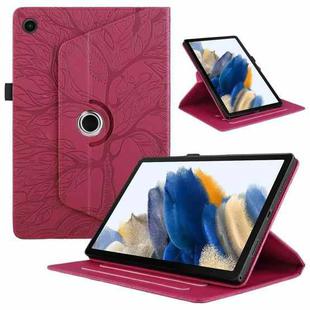 For Samsung Galaxy Tab A8 10.5 Tree Life Embossed Rotation Leather Smart Tablet Case(Red)