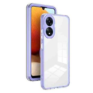 For OPPO A78 5G 3 in 1 Clear TPU Color PC Frame Phone Case(Purple)