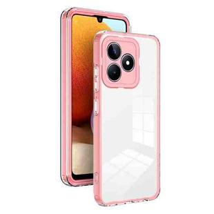 For Realme C53/Narzo N53 3 in 1 Clear TPU Color PC Frame Phone Case(Pink)