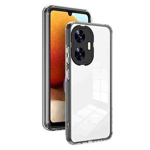 For Realme C55 3 in 1 Clear TPU Color PC Frame Phone Case(Black)