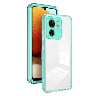 For Motorola Edge 40 3 in 1 Clear TPU Color PC Frame Phone Case(Light Green)