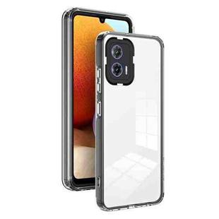 For Motorola Moto G53 5G 3 in 1 Clear TPU Color PC Frame Phone Case(Black)