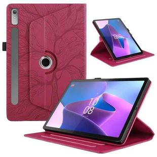 For Lenovo Tab P11 Pro 2nd / Xiaoxin Pad 11 Pro Tree Life Embossed Rotation Leather Tablet Case(Red)