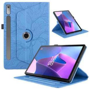 For Lenovo Tab P11 Pro 2nd / Xiaoxin Pad 11 Pro Tree Life Embossed Rotation Leather Tablet Case(Blue)