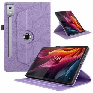 For Lenovo Tab P12 / Xiaoxin Pad Pro 12.7 2025 Tree Life Embossed Rotation Leather Tablet Case(Purple)