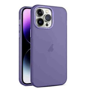 For iPhone 15 Pro Max Frosted Translucent Mist Phone Case(Dark Purple)