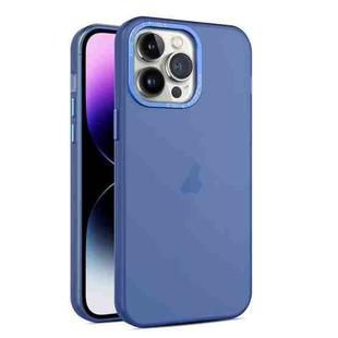 For iPhone 15 Pro Frosted Translucent Mist Phone Case(Royal Blue)