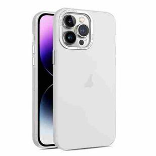 For iPhone 15 Pro Frosted Translucent Mist Phone Case(White)