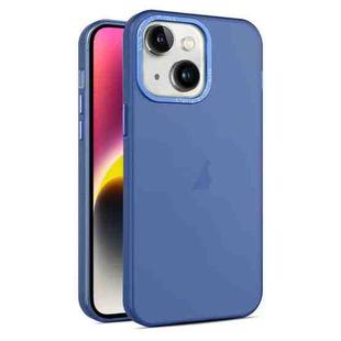 For iPhone 14 Frosted Translucent Mist Phone Case(Royal Blue)