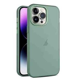 For iPhone 14 Pro Max Frosted Translucent Mist Phone Case(Green)