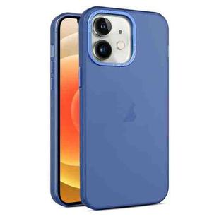 For iPhone 12 Frosted Translucent Mist Phone Case(Royal Blue)