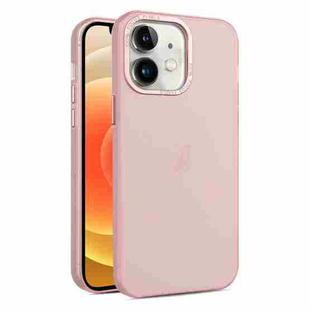For iPhone 12 Frosted Translucent Mist Phone Case(Pink)