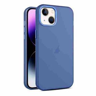 For iPhone 14 Plus Frosted Translucent Mist Phone Case(Royal Blue)
