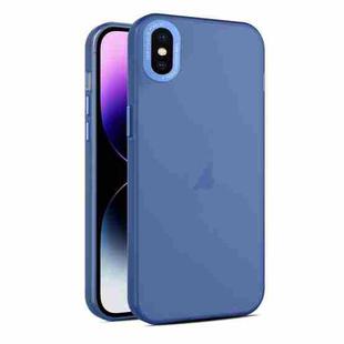 For iPhone XS / X Frosted Translucent Mist Phone Case(Royal Blue)