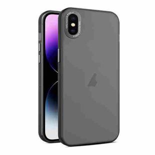 For iPhone XS / X Frosted Translucent Mist Phone Case(Black)