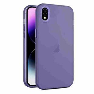 For iPhone XR Frosted Translucent Mist Phone Case(Dark Purple)