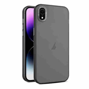 For iPhone XR Frosted Translucent Mist Phone Case(Black)