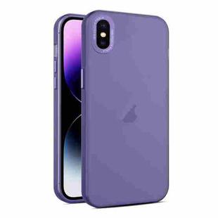 For iPhone XS Max Frosted Translucent Mist Phone Case(Dark Purple)