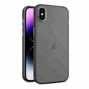 For iPhone XS Max Frosted Translucent Mist Phone Case(Black)