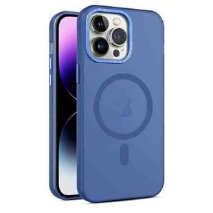 For iPhone 15 Pro MagSafe Frosted Translucent Mist Phone Case(Royal Blue)