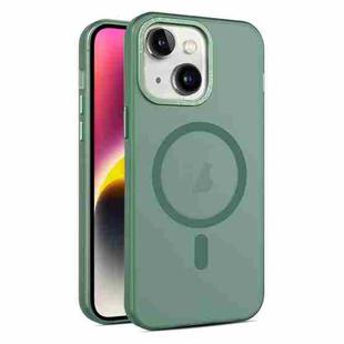 For iPhone 15 Plus MagSafe Frosted Translucent Mist Phone Case(Green)