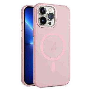 For iPhone 13 Pro Max MagSafe Frosted Translucent Mist Phone Case(Pink)