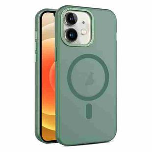 For iPhone 12 MagSafe Frosted Translucent Mist Phone Case(Green)