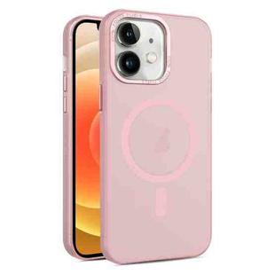 For iPhone 12 MagSafe Frosted Translucent Mist Phone Case(Pink)