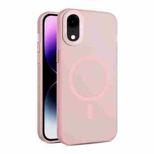 For iPhone XR MagSafe Frosted Translucent Mist Phone Case(Pink)