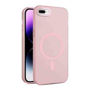 For iPhone 8 Plus / 7 Plus MagSafe Frosted Translucent Mist Phone Case(Pink)