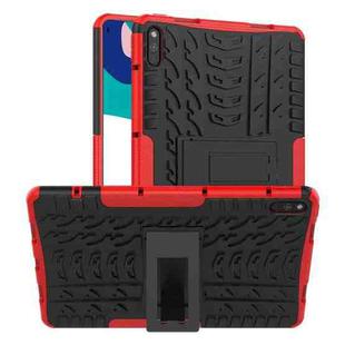 For Huawei MatePad 10.4 Tire Texture Shockproof TPU+PC Protective Case with Holder(Red)