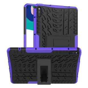 For Huawei MatePad 10.4Tire Texture Shockproof TPU+PC Protective Case with Holder(Purple)