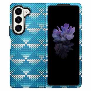 For Samsung Galaxy Z Fold5 Textile Texture Matte Ultra-thin Folding Phone Case(Light Blue)