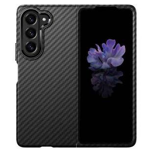 For Samsung Galaxy Z Fold5 Textile Texture Matte Ultra-thin Folding Phone Case(Carbon Fiber Black)