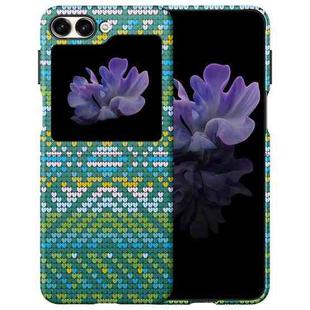 For Samsung Galaxy Z Flip5 Textile Texture Matte Ultra-thin Folding Phone Case(Forest Green)