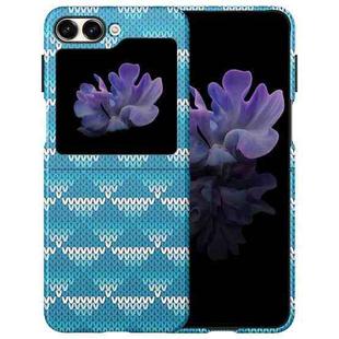 For Samsung Galaxy Z Flip5 Textile Texture Matte Ultra-thin Folding Phone Case(Light Blue)