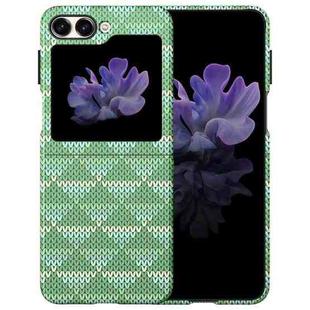 For Samsung Galaxy Z Flip5 Textile Texture Matte Ultra-thin Folding Phone Case(Green)