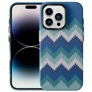 For iPhone 15 Pro Max Textile Texture Matte Ultra-thin Phone Case(Sea ??Blue)