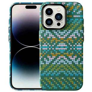 For iPhone 15 Pro Textile Texture Matte Ultra-thin Phone Case(Forest Green)