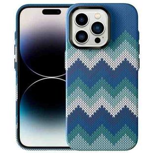 For iPhone 14 Pro Textile Texture Matte Ultra-thin Phone Case(Sea Blue)