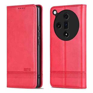 For OPPO Find X7 AZNS Magnetic Calf Texture Flip Leather Phone Case(Red)