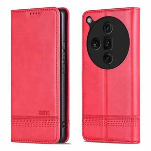 For OPPO Find X7 Ultra AZNS Magnetic Calf Texture Flip Leather Phone Case(Red)