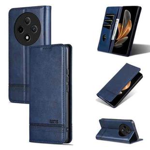 For OPPO A3 Pro 5G AZNS Magnetic Calf Texture Flip Leather Phone Case(Dark Blue)