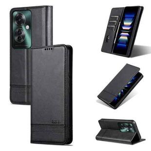 For OPPO Reno11 F AZNS Magnetic Calf Texture Flip Leather Phone Case(Black)