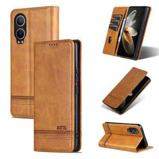 For OPPO K12x / OnePlus Nord CE4 Lite AZNS Magnetic Calf Texture Flip Leather Phone Case(Light Brown)