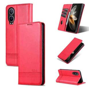 For OPPO K12x / OnePlus Nord CE4 Lite AZNS Magnetic Calf Texture Flip Leather Phone Case(Red)